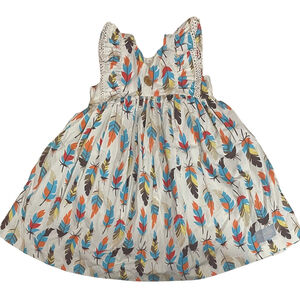 Girls size 6 Elanore Rose Feather Print Dress Size 6 fairy, wilderness